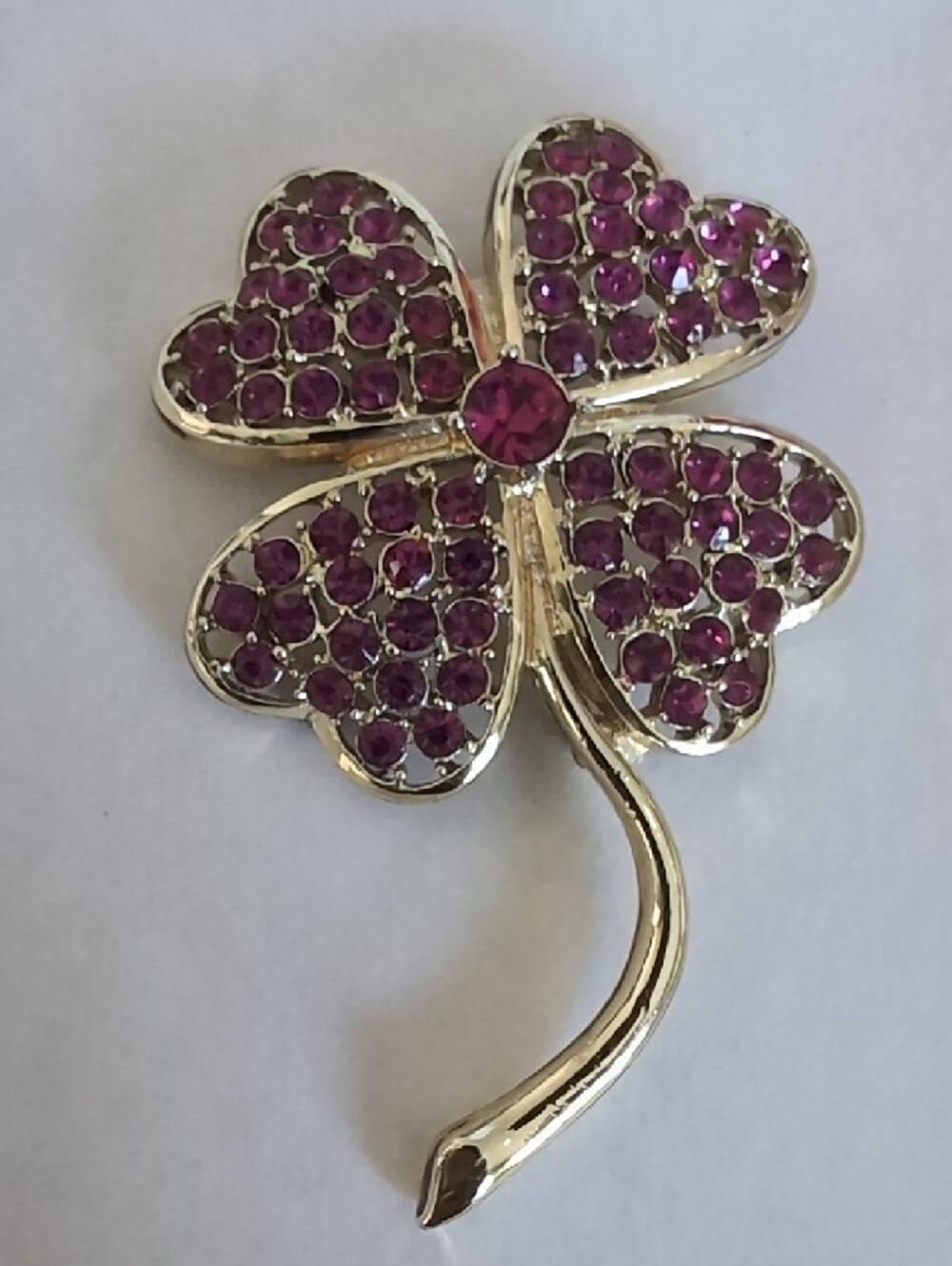 Vintage Sarah Coventry Gold-Tone Four-Leaf Clover Brooch and Clip Earrings Set - Picture 6 of 11